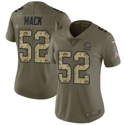 Nike Chicago Bears #52 Khalil Mack Olive/Camo Women's Stitched NFL Limited 2017 Salute to Service Jersey