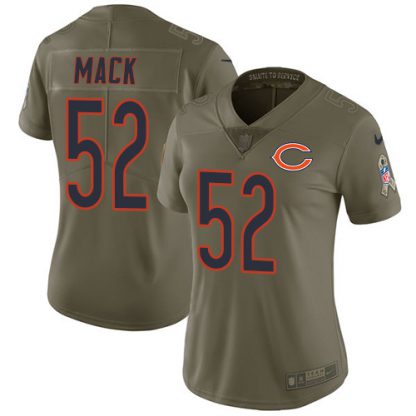 Nike Chicago Bears #52 Khalil Mack Olive Women's Stitched NFL Limited 2017 Salute to Service Jersey