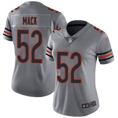 Nike Chicago Bears #52 Khalil Mack Silver Women's Stitched NFL Limited Inverted Legend Jersey