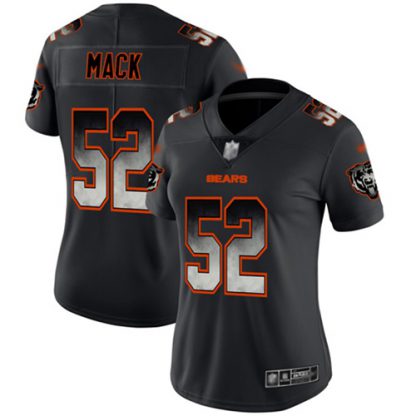 Nike Chicago Bears #52 Khalil Mack Black Women's Stitched NFL Vapor Untouchable Limited Smoke Fashion Jersey