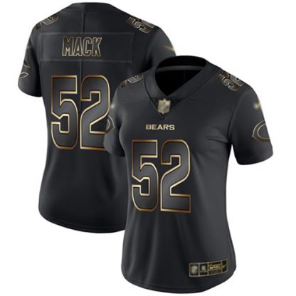 Nike Chicago Bears #52 Khalil Mack Black/Gold Women's Stitched NFL Vapor Untouchable Limited Jersey