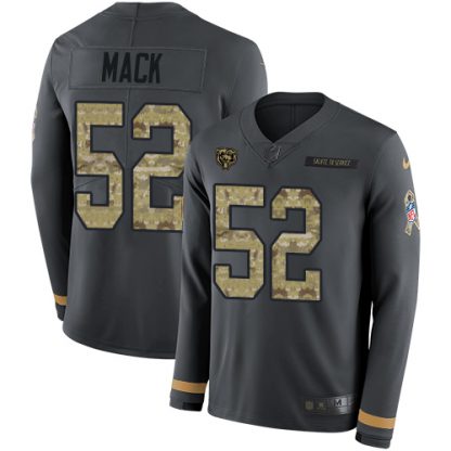 Nike Chicago Bears #52 Khalil Mack Anthracite Salute to Service Youth Stitched NFL Limited Therma Long Sleeve Jersey