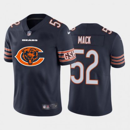 Chicago Chicago Bears #52 Khalil Mack Navy Blue Men's Nike Big Team Logo Vapor Limited NFL Jersey