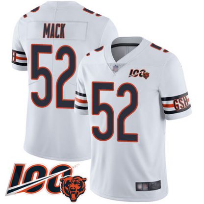 Nike Chicago Bears #52 Khalil Mack White Men's Stitched NFL 100th Season Vapor Limited Jersey