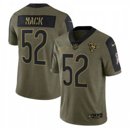Chicago Chicago Bears #52 Khalil Mack Olive Nike 2021 Salute To Service Limited Player Jersey