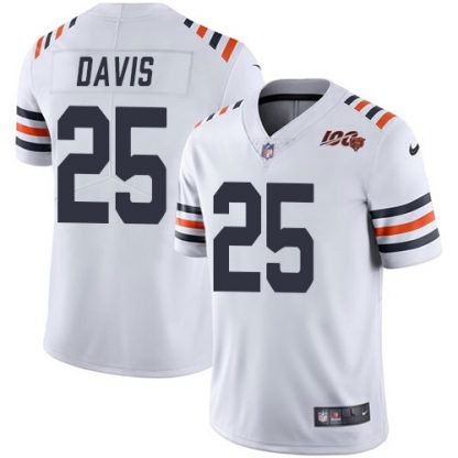 Nike Chicago Bears #25 Mike Davis White Alternate Men's Stitched NFL Vapor Untouchable Limited 100th Season Jersey