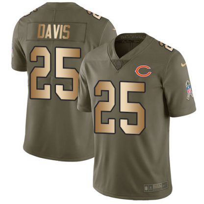 Nike Chicago Bears #25 Mike Davis Olive/Gold Men's Stitched NFL Limited 2017 Salute To Service Jersey