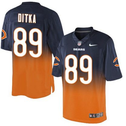 Nike Chicago Bears #89 Mike Ditka Navy Blue/Orange Men's Stitched NFL Elite Fadeaway Fashion Jersey