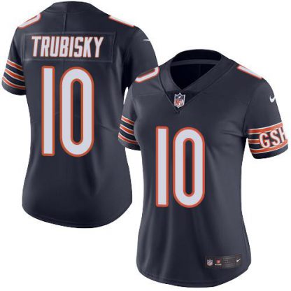 Nike Chicago Bears #10 Mitchell Trubisky Navy Blue Team Color Women's Stitched NFL Vapor Untouchable Limited Jersey