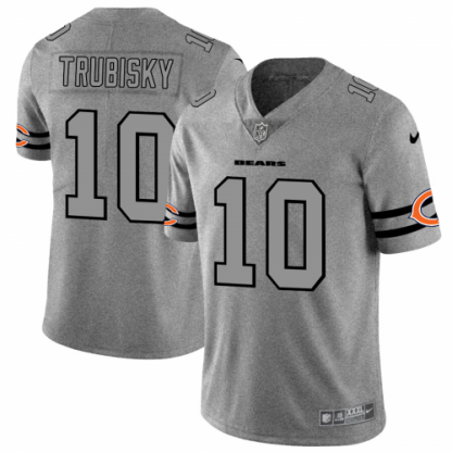 Chicago Chicago Bears #10 Mitchell Trubisky Men's Nike Gray Gridiron II Vapor Untouchable Limited NFL Jersey