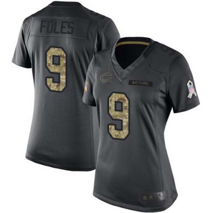 Nike Chicago Bears #9 Nick Foles Black Women's Stitched NFL Limited 2016 Salute to Service Jersey
