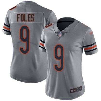 Nike Chicago Bears #9 Nick Foles Silver Women's Stitched NFL Limited Inverted Legend Jersey