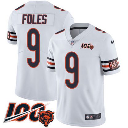 Nike Chicago Bears #9 Nick Foles White Youth Stitched NFL 100th Season Vapor Untouchable Limited Jersey