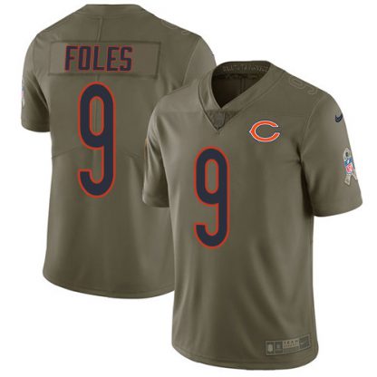 Nike Chicago Bears #9 Nick Foles Olive Men's Stitched NFL Limited 2017 Salute To Service Jersey