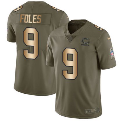 Nike Chicago Bears #9 Nick Foles Olive/Gold Men's Stitched NFL Limited 2017 Salute To Service Jersey