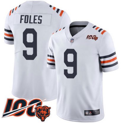 Nike Chicago Bears #9 Nick Foles White Alternate Men's Stitched NFL Vapor Untouchable Limited 100th Season Jersey