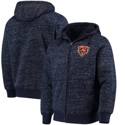 Men's Chicago Chicago Bears G-III Sports by Carl Banks Heathered Navy Discovery Sherpa Full-Zip Jacket