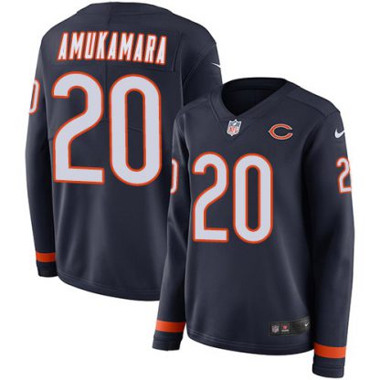 Nike Chicago Bears #20 Prince Amukamara Navy Blue Team Color Women's Stitched NFL Limited Therma Long Sleeve Jersey