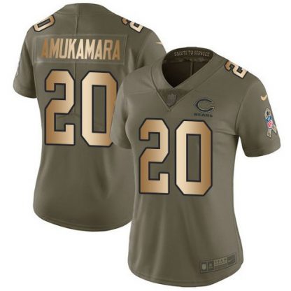 Nike Chicago Bears #20 Prince Amukamara Olive/Gold Women's Stitched NFL Limited 2017 Salute to Service Jersey