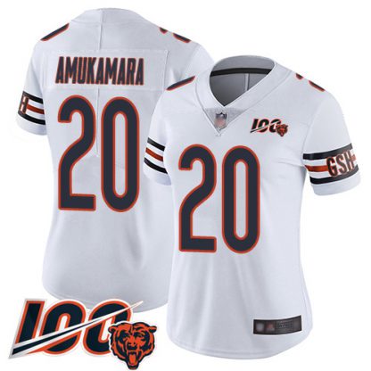 Nike Chicago Bears #20 Prince Amukamara White Women's Stitched NFL 100th Season Vapor Limited Jersey