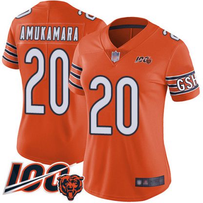 Nike Chicago Bears #20 Prince Amukamara Orange Women's Stitched NFL Limited Rush 100th Season Jersey