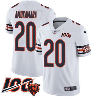 Nike Chicago Bears #20 Prince Amukamara White Men's 100th Season Stitched NFL Vapor Untouchable Limited Jersey