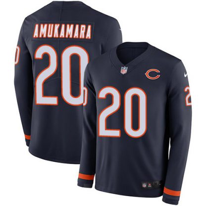 Men's Chicago Bears #20 Prince Amukamara Navy Blue Team Color Men's Stitched NFL Limited Therma Long Sleeve Jersey