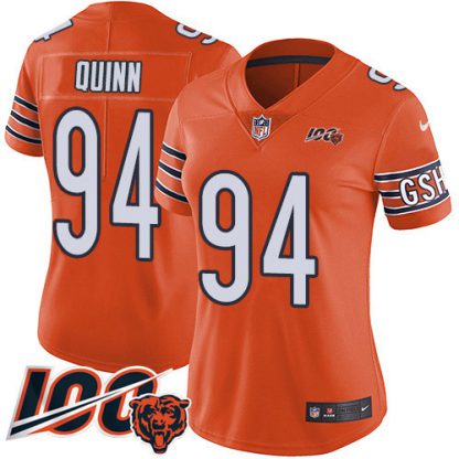 Nike Chicago Bears #94 Robert Quinn Orange Women's Stitched NFL Limited Rush 100th Season Jersey