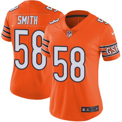 Nike Chicago Bears #58 Roquan Smith Orange Women's Stitched NFL Limited Rush Jersey
