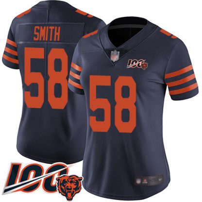 Nike Chicago Bears #58 Roquan Smith Navy Blue Alternate Women's Stitched NFL 100th Season Vapor Limited Jersey