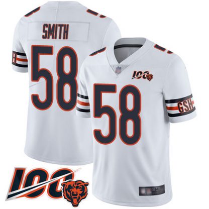 Nike Chicago Bears #58 Roquan Smith White Youth Stitched NFL 100th Season Vapor Limited Jersey