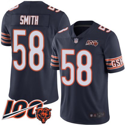 Nike Chicago Bears #58 Roquan Smith Navy Blue Team Color Men's Stitched NFL 100th Season Vapor Limited Jersey