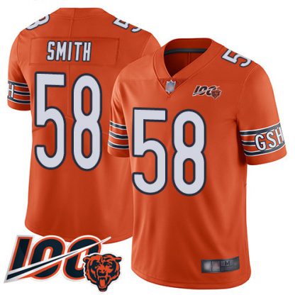 Nike Chicago Bears #58 Roquan Smith Orange Men's Stitched NFL Limited Rush 100th Season Jersey