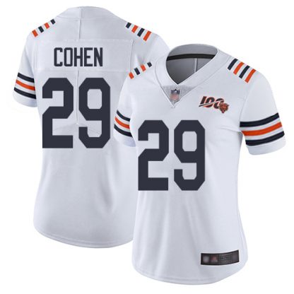 Nike Chicago Bears #29 Tarik Cohen White Alternate Women's Stitched NFL Vapor Untouchable Limited 100th Season Jersey