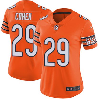 Nike Chicago Bears #29 Tarik Cohen Orange Women's Stitched NFL Limited Rush Jersey