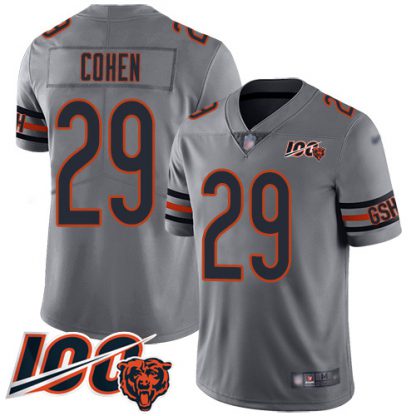 Nike Chicago Bears #29 Tarik Cohen Silver Youth Stitched NFL Limited Inverted Legend 100th Season Jersey