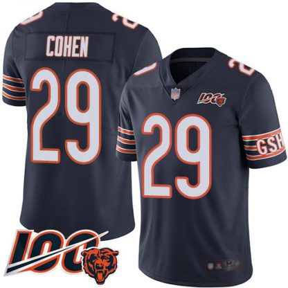 Nike Chicago Bears #29 Tarik Cohen Navy Blue Team Color Youth Stitched NFL 100th Season Vapor Limited Jersey