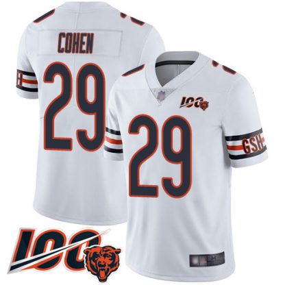 Nike Chicago Bears #29 Tarik Cohen White Men's Stitched NFL 100th Season Vapor Limited Jersey
