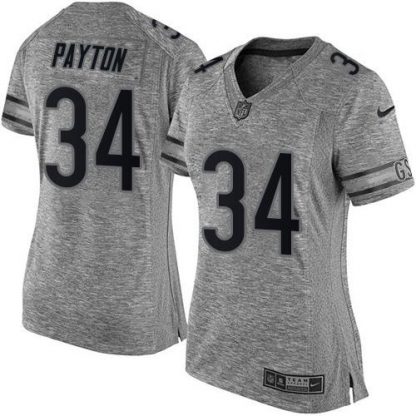 Nike Chicago Bears #34 Walter Payton Gray Women's Stitched NFL Limited Gridiron Gray Jersey