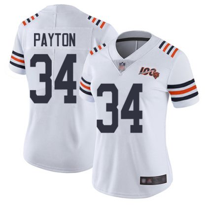 Nike Chicago Bears #34 Walter Payton White Alternate Women's Stitched NFL Vapor Untouchable Limited 100th Season Jersey