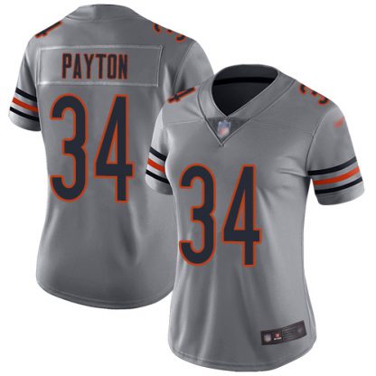 Nike Chicago Bears #34 Walter Payton Silver Women's Stitched NFL Limited Inverted Legend Jersey