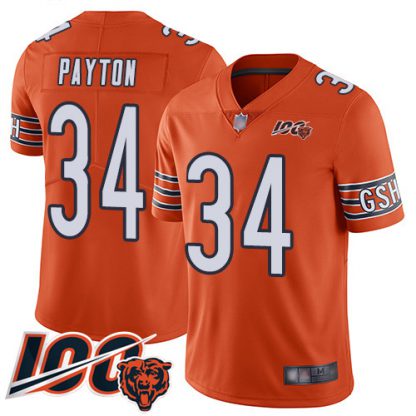 Nike Chicago Bears #34 Walter Payton Orange Youth Stitched NFL Limited Rush 100th Season Jersey