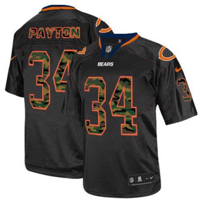 Nike Chicago Bears #34 Walter Payton Black Men's Stitched NFL Elite Camo Fashion Jersey