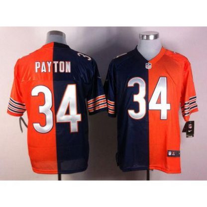 Nike Chicago Bears #34 Walter Payton Navy Blue/Orange Men's Stitched NFL Elite Split Jersey
