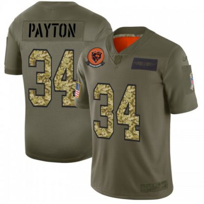 Chicago Chicago Bears #34 Walter Payton Men's Nike 2019 Olive Camo Salute To Service Limited NFL Jersey