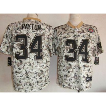 Nike Chicago Bears #34 Walter Payton Camo Men's Stitched NFL Elite USMC Jersey