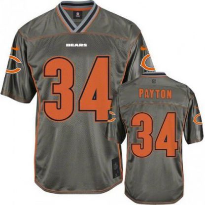 Nike Chicago Bears #34 Walter Payton Grey Men's Stitched NFL Elite Vapor Jersey