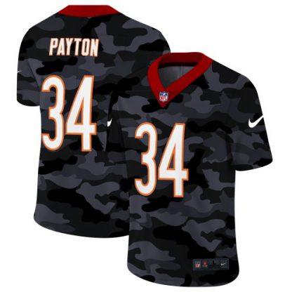 Chicago Chicago Bears #34 Walter Payton Men's Nike 2020 Black CAMO Vapor Untouchable Limited Stitched NFL Jersey