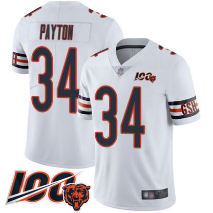 Nike Chicago Bears #34 Walter Payton White Men's Stitched NFL 100th Season Vapor Limited Jersey