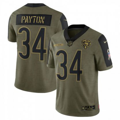 Chicago Chicago Bears #34 Walter Payton Olive Nike 2021 Salute To Service Limited Player Jersey